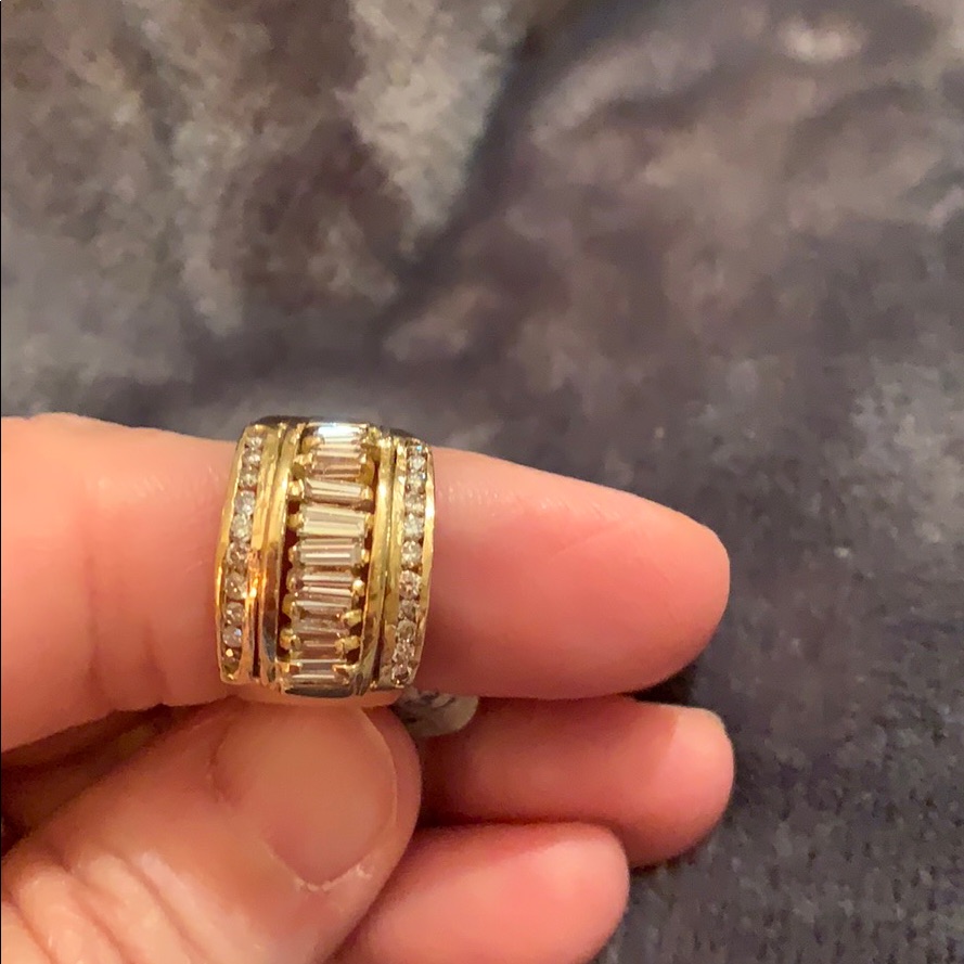 18k Yellow Gold Diamond Band Genuine Solid Gold
